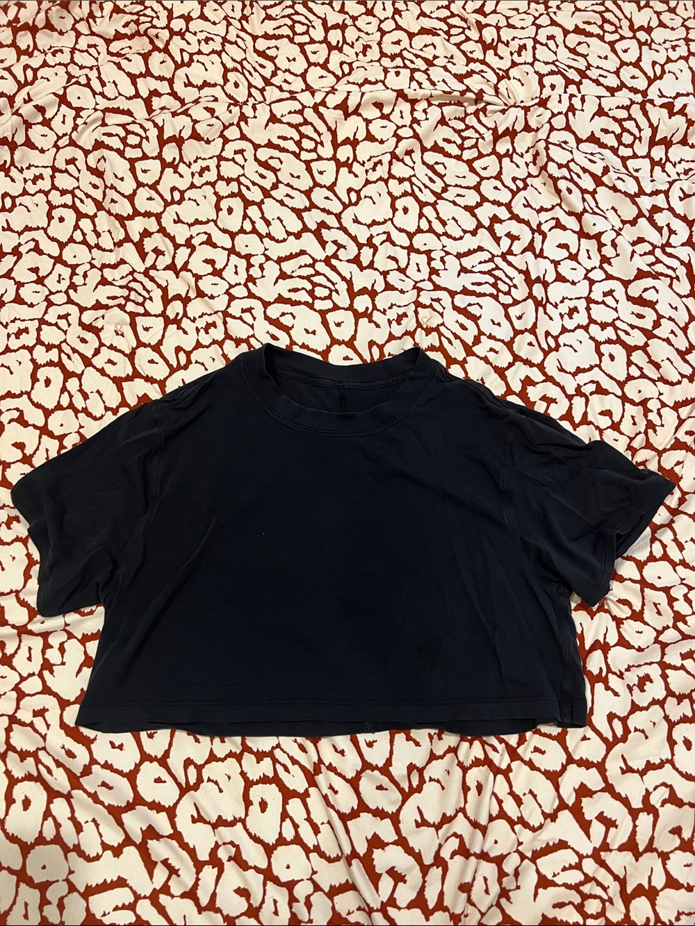 lululemon athletica Black Cropped Crew Tee